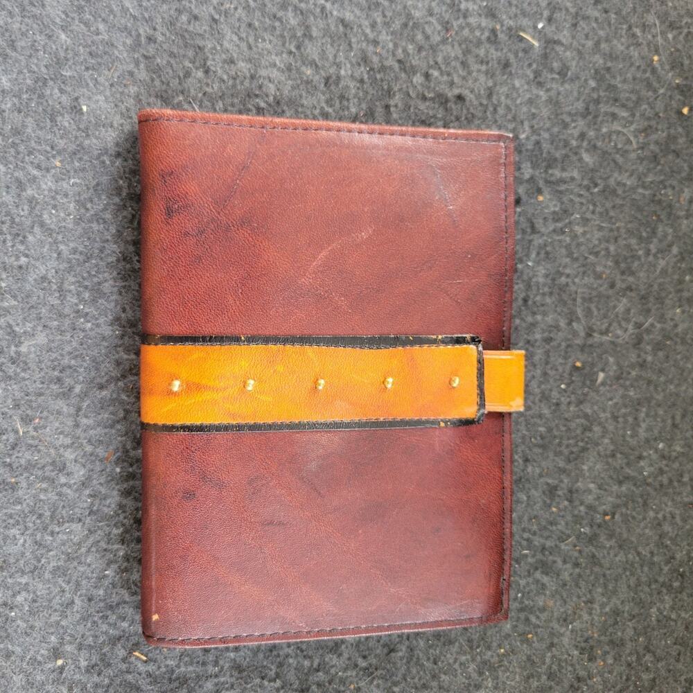 Vintage 90s Handmade Genuine‎ Leather Wallet Unique.